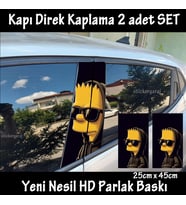 çizgi film gözlüklü folyo - 2kapı için 2adet sticker kaplama - tuning modifiye