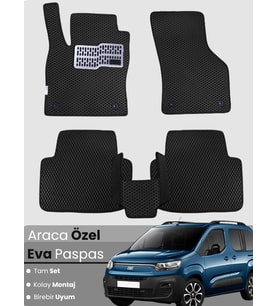 FİAT DOBLO (2022-2025) Uyumlu EVA Paspas Tam Set–Araca Özel,Su Geçirmez,Kolay Montaj