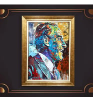 Altın Varaklı Çerçeveli Paspartulu Atatürk Tablo z4851 (Gold)