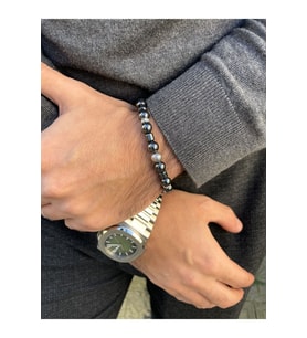 A+ KALİTE  Gücün ve Enerjinin Simgesi: Hematit Doğal Taş Bileklik > Sertifikalı - Handcrafted
