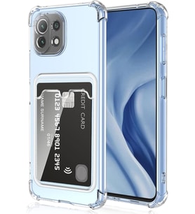 Teknomoda Mİ 11 LiTE Kılıf Kartlıklı Anti Şok Korumalı Şeffaf Silikon Şeffaf Açık
