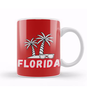 Florida Love Vintage Retro Rainbow Kupa Bardak Porselen