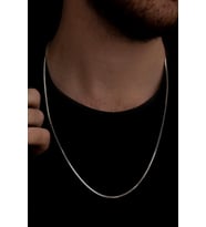 Erkek Gümüş Kolye - 925 Ayar Küp Zincir Gümüş Kolye 2mm