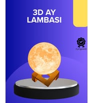 16 Renkli 3D Baskılı Ay Lambası Ahşap Standlı