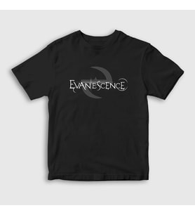 Presmono Unisex Çocuk Siyah Logo Evanescence T-Shirt 146261tt