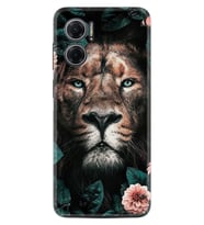Xiaomi Redmi Note 11E Kılıf Resimli Desenli Baskılı Silikon Leon Flowers 1307