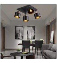 Rsylight Retro Metal 180 Derece Hareketli 4 Lü Kare Dekorarif Tavan Plofyoner Avize