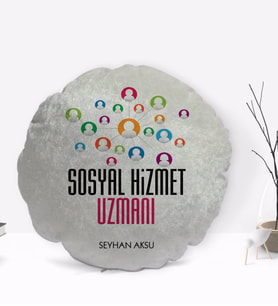 BK Gift Kişiye Özel İsimli Sosyal Hizmet Uzmanı Tasarımlı Dekoratif Kırlent Yastık-1