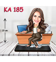 Kişiye Özel Ahşap Biblo - Masa Başı Karikatür Biblo - Kadın Biblo 11