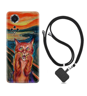 Huawei Nova Y70 Y90 Nova 9 SE  Kılıf Boyun Askılı Silikon Tablo Cat 1788