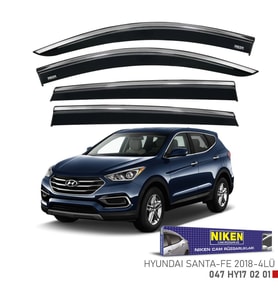 Hyundai Santa fe Kromlu Cam Rüzgarlığı Niken 2018+ (Beyaz)