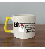 Elit Kişiliğimden Olsa Gerek Baskılı Sarı Kulplu D Kupa
