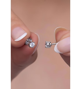 925 Ayar Gümüş 6 Tırnaklı 3 Mm Tektaş Küpe