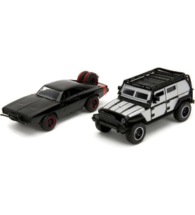 Jada Fast and Furious Tej's Jeep Wrangler Dom's Dodge Charger R/T Model Araba