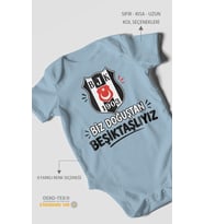 Biz Doğuştan Beşiktaşlıyız Kısa Kollu Bebek Body %100 Pamuk