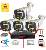 Bises 4 Kameralı Hareket Algılayan 5 MP Lens 4 Warm Led Gece Renkli Gösteren Güvenlik Kamerası Seti BS 604W