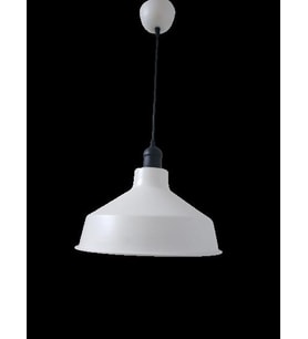 Rys Retro Metal Dekoratif Beyaz İçi Beyaz Siyah Duylu Tekli Sarkıt Avize Çap:30 cm