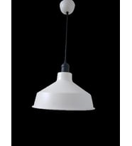 Rys Retro Metal Dekoratif Beyaz İçi Beyaz Siyah Duylu Tekli Sarkıt Avize Çap:30 cm
