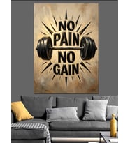 No Pain No Gain Dekoratif Kanvas - Mdf Ahşap Tablo