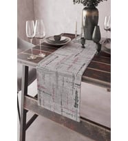 Pembe Vintage Desenli Premium Masa Örtüsü Runner RNR409