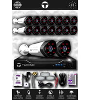 TURKNO 16 Kameralı Galia 16 Dış Kamera Set 1 TB HDD Full HD Gece Görüşlü Güvenlik Kamerası Sistemi