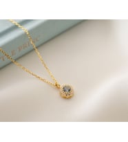 925 Ayar Gümüş Mart Ayı Doğum Taşı ( Aquamarine  )  Kolye