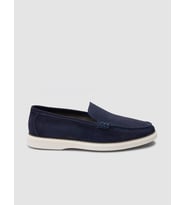 %100 Hakiki Deri Lacivert Süet Erkek Loafer
