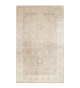 Hoom Rugs Babylon BBL 02 Rayon Viskon Eskitme Desenli Vintage Salon Halısı (Bej)