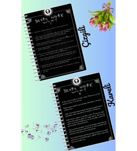 Death note light yagami defter seti 2 adet A4 boyutu 21*30 çizgili + kareli 60 syf
