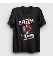 Presmono Unisex Siyah Earn Your Scars Güreş Wwe Edge T-Shirt 521221tt