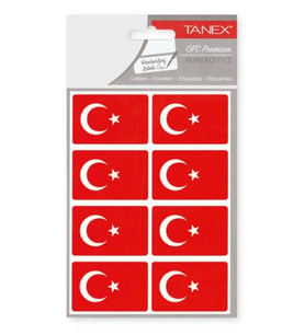 Tanex Bayrak Sticker 52X34Mm 2Li Byrk-102 paketli - 3 adet
