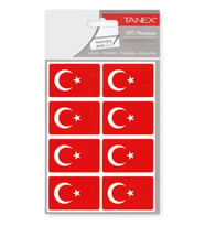 Tanex Bayrak Sticker 52X34Mm 2Li Byrk-102 paketli - 3 adet