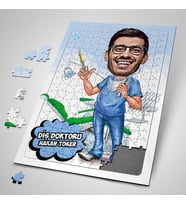 Kişiye Özel Hediye 240 Parça Diş Hekimlerine Özel Karikatürlü Puzzle