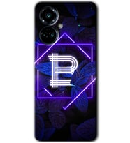 Tecno Camon 19 Pro Kılıf HD Desen Baskılı Kılıf - Dark Neon Yaprak B Harfi