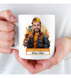En Başarılı Erkek Dozer Operatörüne hediye Karikatürlü Kupa Bardak