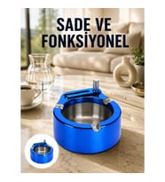Mey İthalat® Çakmaklı Küllük Paslanmaz Çelik Şık Masa Aksesuarı Yeni Nesil