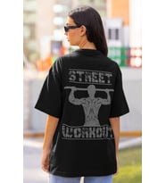 Street Workout Calisthenics Sırt Baskılı Unisex Oversize Sporcu Tişört