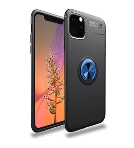 Apple iPhone 11 Pro Kılıf Range Yüzüklü Silikon - Siyah-Mavi