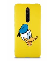 Xiaomi Redmi K20 Soft Premier Kapak Donald Duck-F Tasarımlı Silikon Kılıf - Sarı (Şeffaf)
