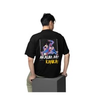 Akalım mı kanka grafik baskılı kaliteli unisex oversize T-shirt (Siyah)