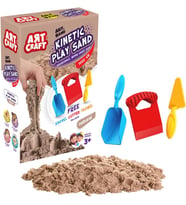 Craft 3690 Aksesuarlı Naturel Kinetik Oyun Kumu, 3+ yaş, 1000 gr, Kahverengi