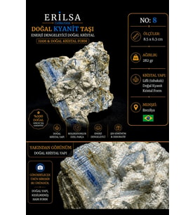 Sertifikalı Doğal Kyanit Taşı Kütle – Ham Kristal Dekoratif Mineral Parçası NO8