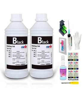 Canon Pıxma TS3450, MG2550S Yazıcı Uyumlu Forprint Dolum Seti 2X1000ml Siyah