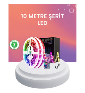 Mey İthalat® 10 Metre Telefon Kontrollü Smart Şerit Led USB RGB Kumandalı