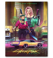 Cakatablo MDF (Ahşap) Tablo Cyberpunk 2077 Tarzı Vide Afiş Görseli