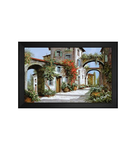 Manzara Temalı Kanvas Tablo 80 x 110 cm Siyah Çerçeve