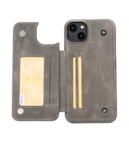 Bouletta Apple iPhone 14 Plus Uyumlu Deri Kılıf UBW TN18EF (Gri)