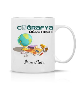 Coğrafya Öğretmeni Tasarım İsim Yazılı Hediye Çay Kahve Kupa Bardak-Öğretmenler2