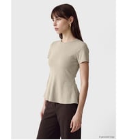 LCW Vision Bej Soft Touch Peplum Bluz