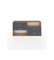 Arges Konsol Tek Raflı 4 Çekmeceli  176x30x99 Çam-Çam/Antrasit
